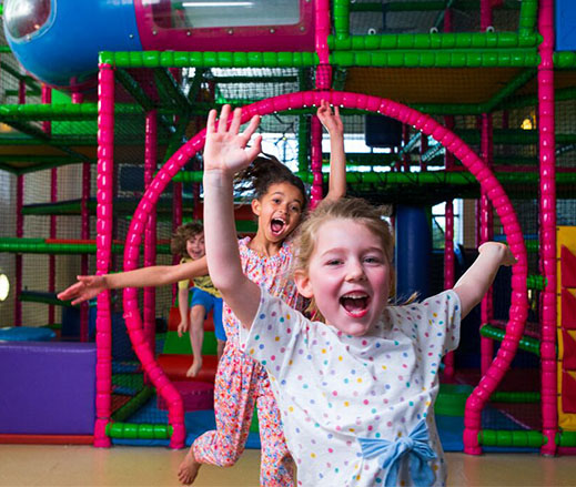 Kids playing in the soft play area