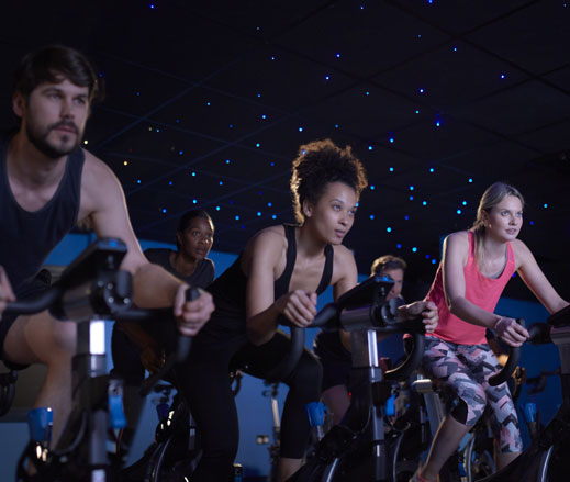 Image of a group cycling class at David Lloyd Clubs